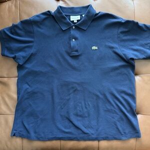 Lacoste Men’s Navy Blue Polo with Green Crocodile Logo